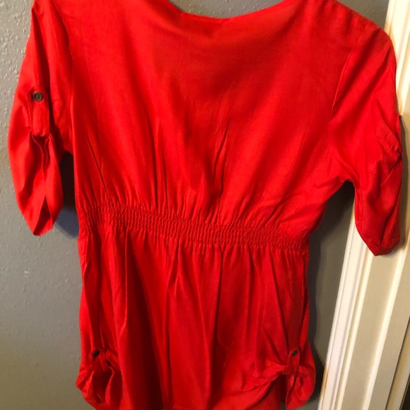 Maternity blouse red - Picture 3 of 3